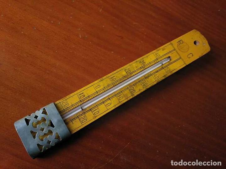 Antig&uuml;edades: TERMOMETRO GRADOS REAUMUR Y CELSIUS - CENT&Iacute;GRADOS - DE LOS A&Ntilde;OS 30 CON BASE DE MADERA. - Foto 16