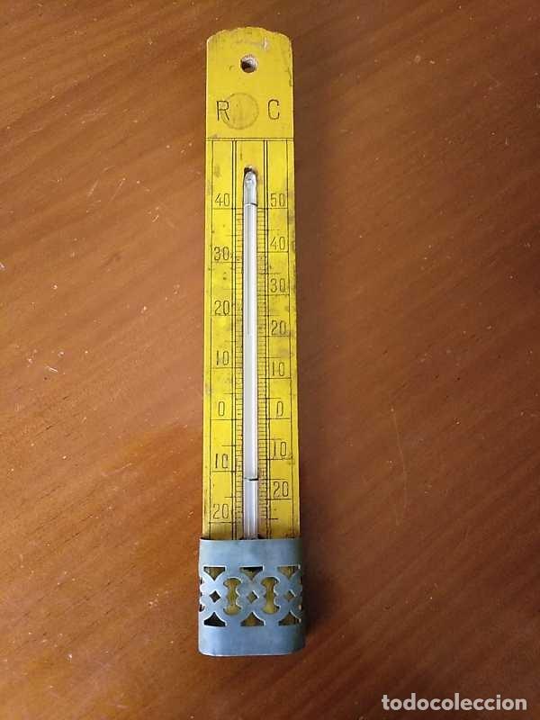 Antig&uuml;edades: TERMOMETRO GRADOS REAUMUR Y CELSIUS - CENT&Iacute;GRADOS - DE LOS A&Ntilde;OS 30 CON BASE DE MADERA. - Foto 18