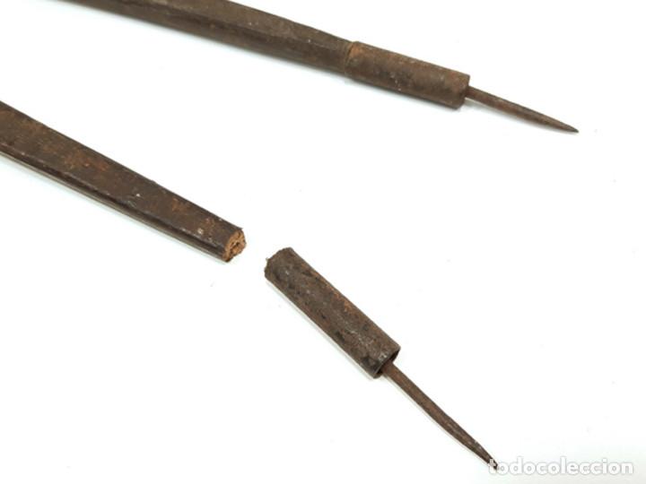 Antig&uuml;edades: COMPAS DE MADERA PARA ENSE&Ntilde;ANZA O ESCUELA DE 53 CENTIMETROS DE LARGO - Foto 5