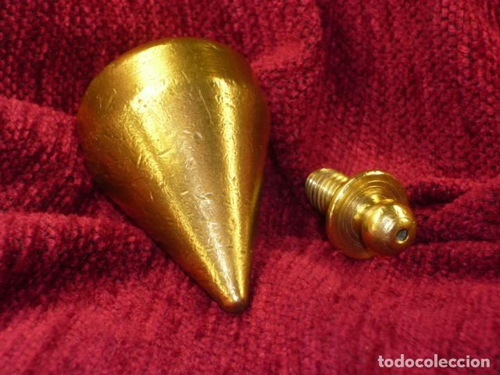 Antig&uuml;edades: Plomada para Construcci&oacute;n. Sin nuez. Plumb bob for Construction. Nutless. Bronce. - Foto 7