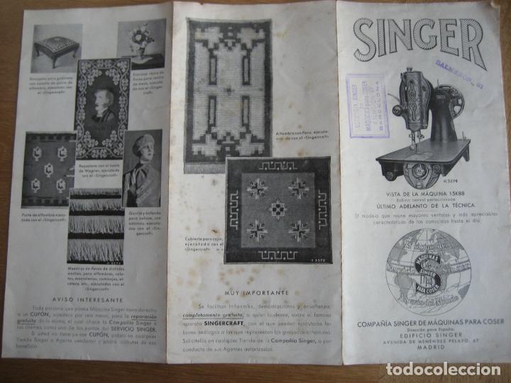Antig&uuml;edades: Singer. 15K88. Triptico publicitario. 30 x 22 cms. - Foto 3
