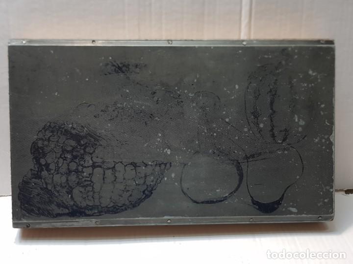 Antig&uuml;edades: Tampon Metalico-Cliche Imprenta metalico Bodegon - Foto 1