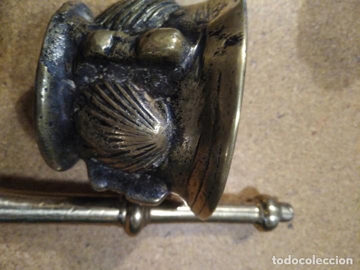 Antig&uuml;edades: ANTIGUO MORTERO ALMIREZ DE BRONCE DE &Eacute;POCA CON CONCHAS - Foto 4