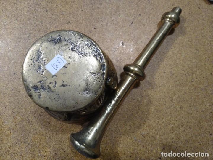 Antig&uuml;edades: ANTIGUO MORTERO ALMIREZ DE BRONCE DE &Eacute;POCA CON CONCHAS - Foto 7