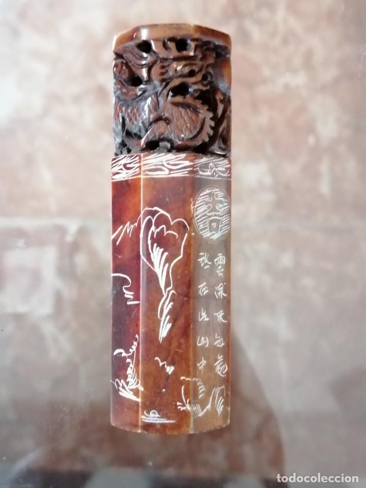 Antig&uuml;edades: ESTUCHE CON SELLO KOREANO Y RECIPIENTE CON LACRE ROJO - Foto 6
