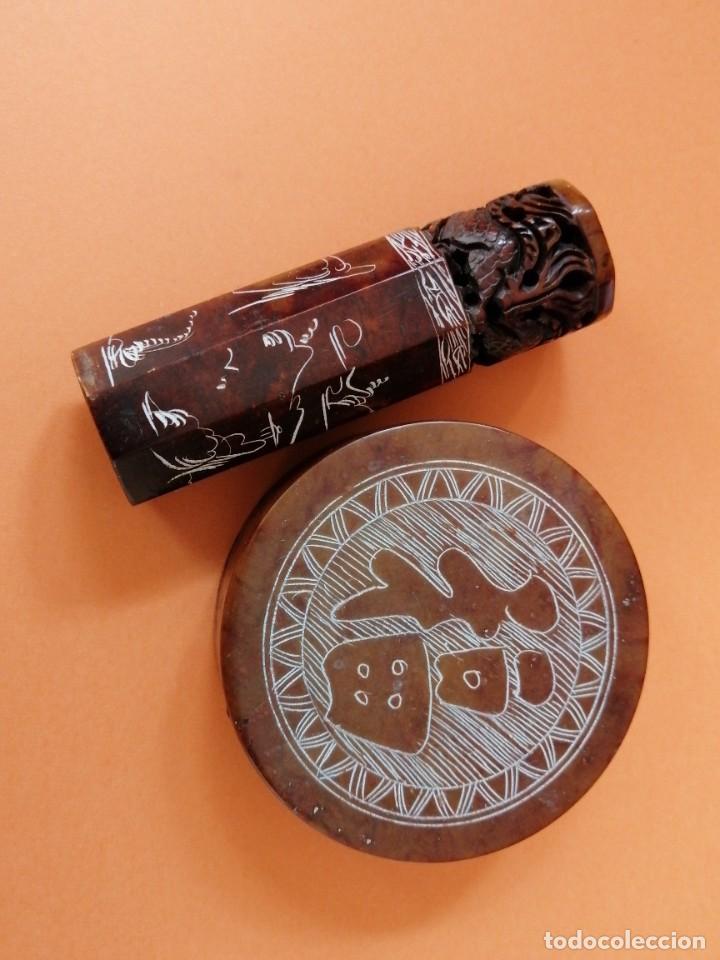 Antig&uuml;edades: ESTUCHE CON SELLO KOREANO Y RECIPIENTE CON LACRE ROJO - Foto 11