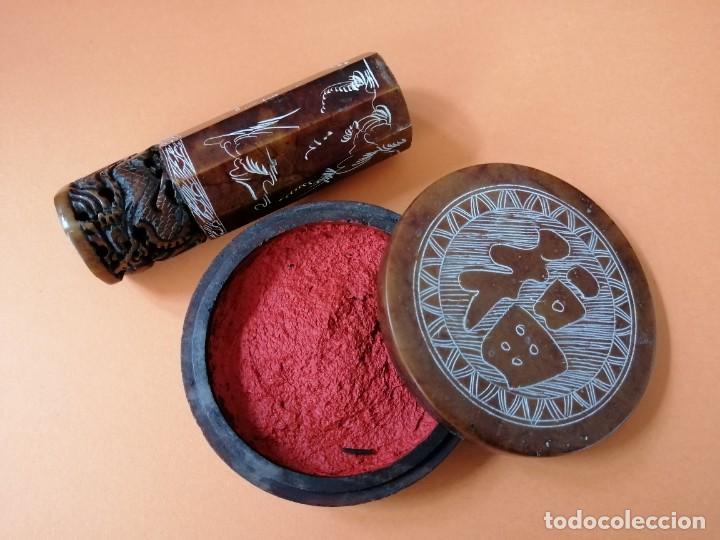 Antig&uuml;edades: ESTUCHE CON SELLO KOREANO Y RECIPIENTE CON LACRE ROJO - Foto 13
