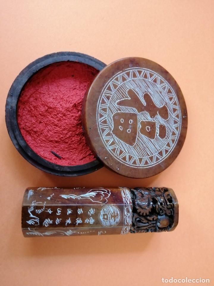 Antig&uuml;edades: ESTUCHE CON SELLO KOREANO Y RECIPIENTE CON LACRE ROJO - Foto 16
