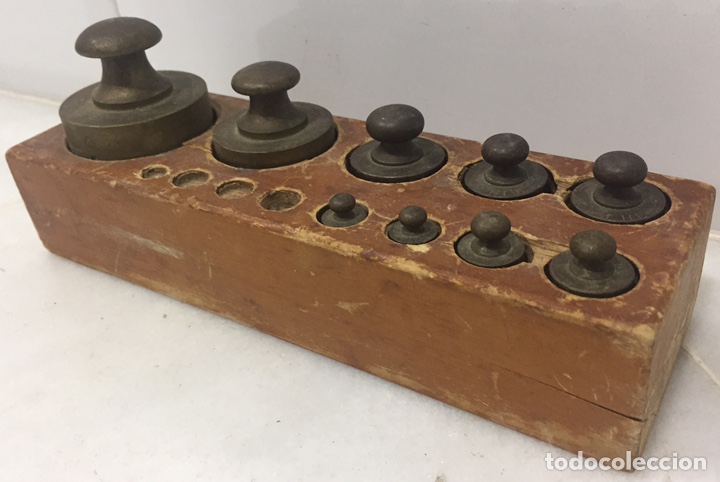 Antig&uuml;edades: ANTIGUO TACO DE PESAS EN BRONCE MACIZO - Foto 3