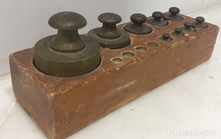 Antig&uuml;edades: ANTIGUO TACO DE PESAS EN BRONCE MACIZO - Foto 4
