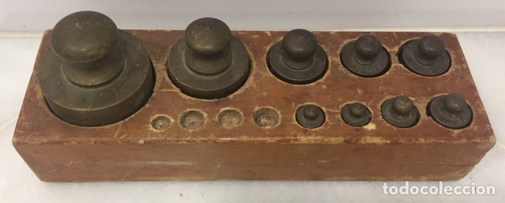 Antig&uuml;edades: ANTIGUO TACO DE PESAS EN BRONCE MACIZO - Foto 5