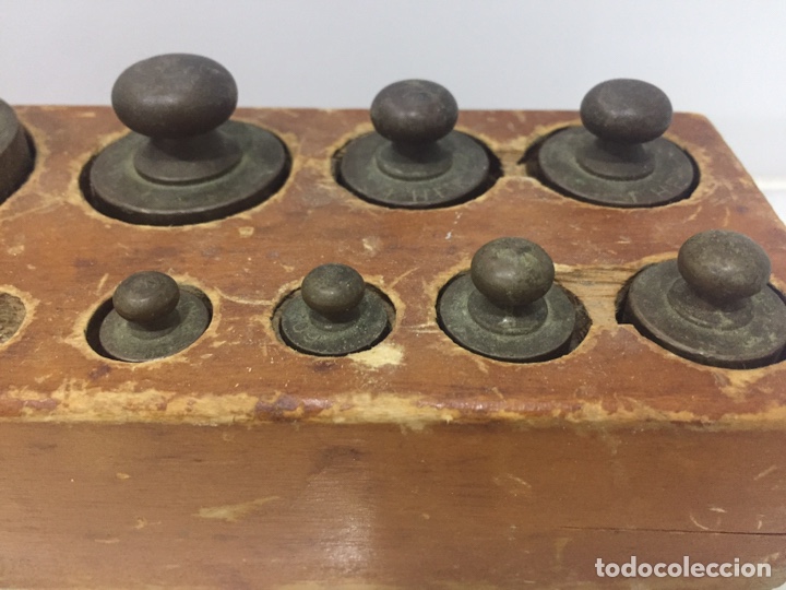 Antig&uuml;edades: ANTIGUO TACO DE PESAS EN BRONCE MACIZO - Foto 7