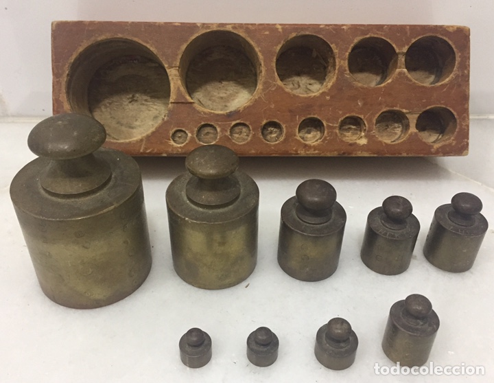Antig&uuml;edades: ANTIGUO TACO DE PESAS EN BRONCE MACIZO - Foto 9