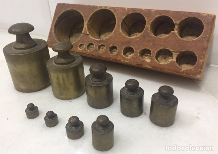 Antig&uuml;edades: ANTIGUO TACO DE PESAS EN BRONCE MACIZO - Foto 10