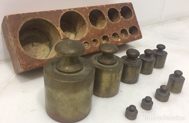 Antig&uuml;edades: ANTIGUO TACO DE PESAS EN BRONCE MACIZO - Foto 11
