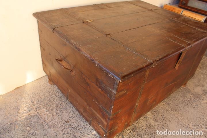 Antig&uuml;edades: caja baul cofre capitan de barco - Foto 6