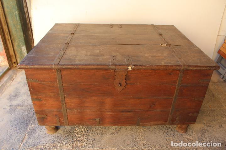 Antig&uuml;edades: caja baul cofre capitan de barco - Foto 7