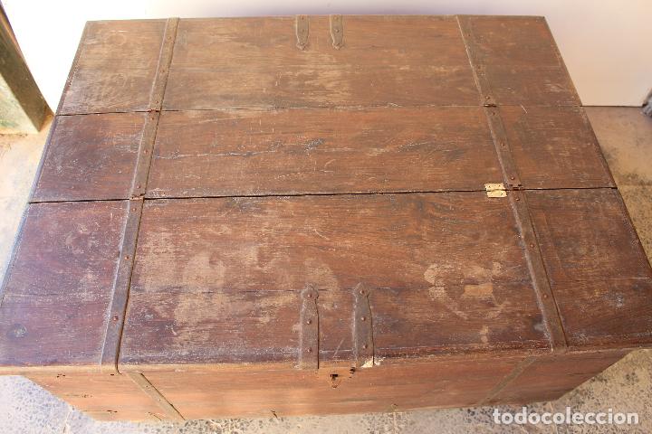 Antig&uuml;edades: caja baul cofre capitan de barco - Foto 8