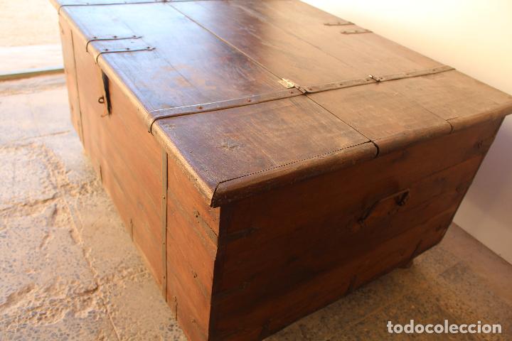 Antig&uuml;edades: caja baul cofre capitan de barco - Foto 9