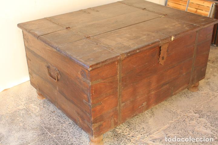 Antig&uuml;edades: caja baul cofre capitan de barco - Foto 10
