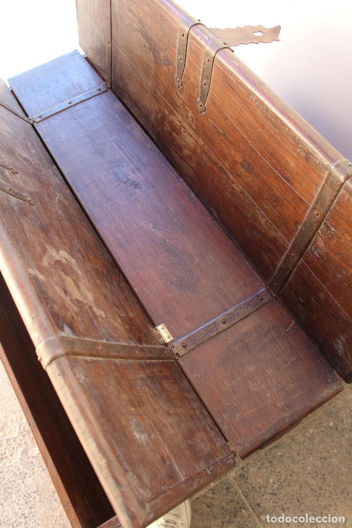 Antig&uuml;edades: caja baul cofre capitan de barco - Foto 11