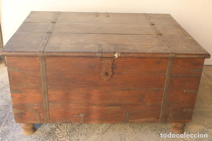 Antig&uuml;edades: caja baul cofre capitan de barco - Foto 12