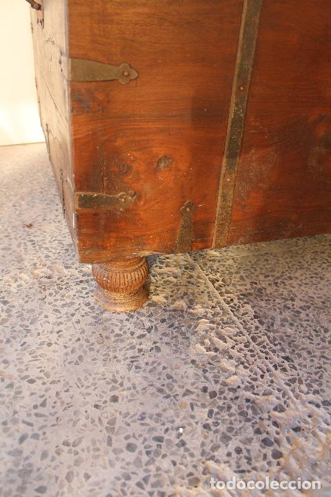Antig&uuml;edades: caja baul cofre capitan de barco - Foto 14