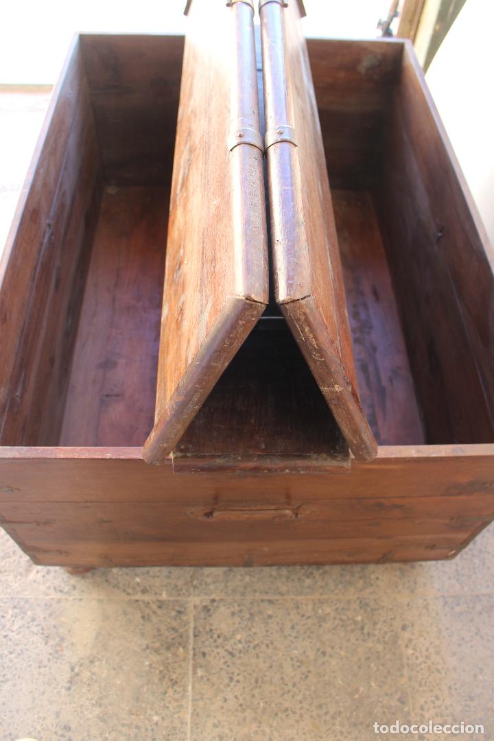 Antig&uuml;edades: caja baul cofre capitan de barco - Foto 18