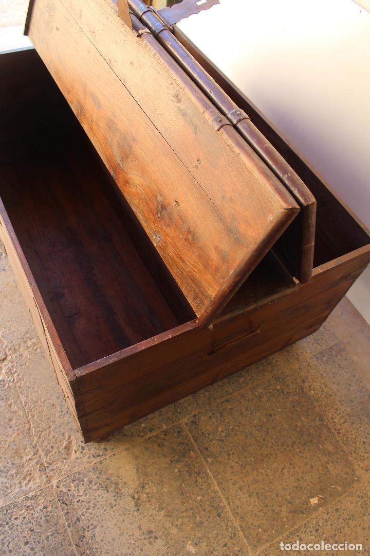 Antig&uuml;edades: caja baul cofre capitan de barco - Foto 19