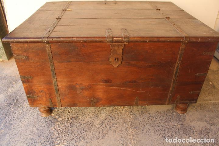 Antig&uuml;edades: caja baul cofre capitan de barco - Foto 1