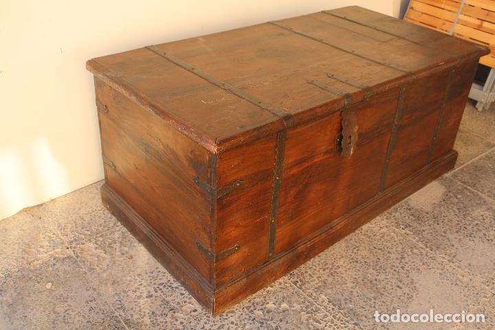Antig&uuml;edades: caja baul cojunto cofre capitan de barco - Foto 5