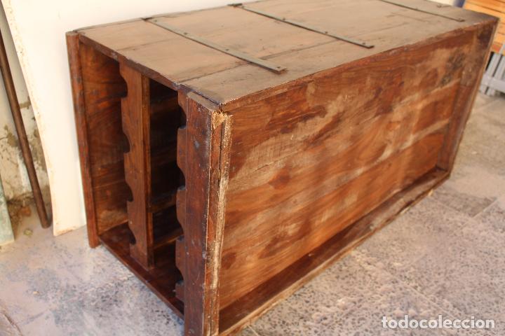 Antig&uuml;edades: caja baul cojunto cofre capitan de barco - Foto 8