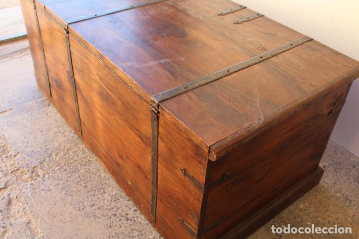 Antig&uuml;edades: caja baul cojunto cofre capitan de barco - Foto 9