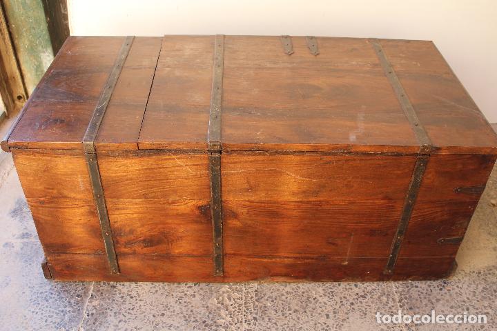 Antig&uuml;edades: caja baul cojunto cofre capitan de barco - Foto 12