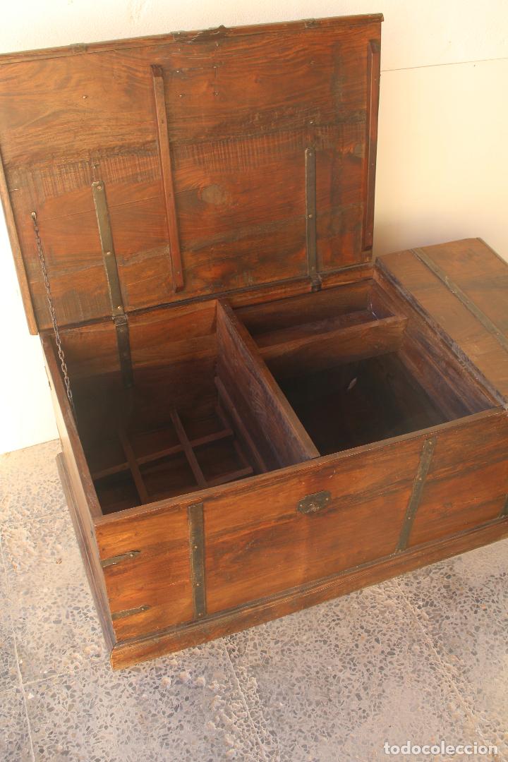 Antig&uuml;edades: caja baul cojunto cofre capitan de barco - Foto 14