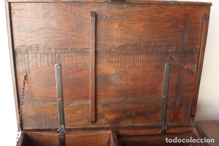 Antig&uuml;edades: caja baul cojunto cofre capitan de barco - Foto 16