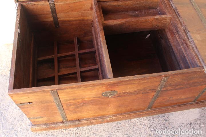 Antig&uuml;edades: caja baul cojunto cofre capitan de barco - Foto 18