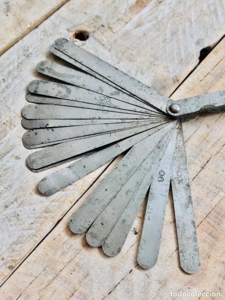 Antiguidades: ANTIGUO JUEGO DE GALGAS MEDIDOR DE GROSOR HERRAMIENTA SOLDADURA 18 LAMINAS LJM