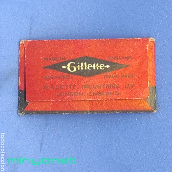 Antig&uuml;edades: Hoja de afeitar con funda Gillette Thin Blade - Foto 2