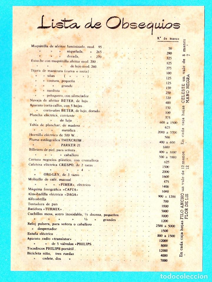 Antig&uuml;edades: OBSEQUIO DE HOJAS DE AFEITAR BETER. CON LISTA DE OBSEQUIOS, ENERO 1963. - Foto 2