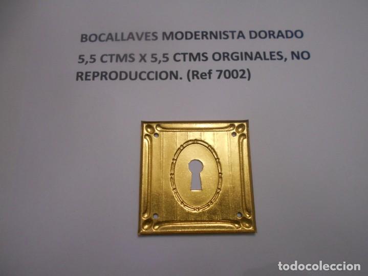 Antig&uuml;edades: BOCALLAVES MODERNISTA DORADO ORGINAL - Foto 1