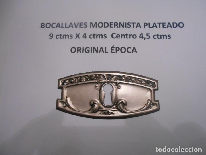 Antig&uuml;edades: BOCALLAVES MODERNISTA PLATEADO ORGINAL - Foto 1