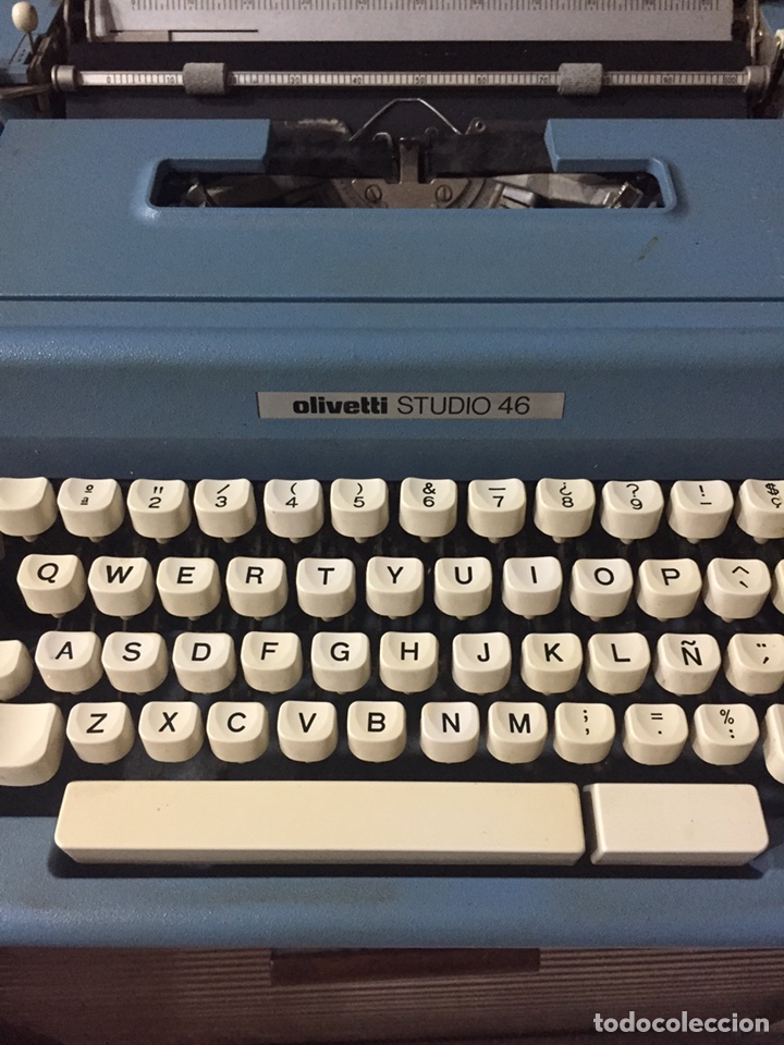 Antig&uuml;edades: M&aacute;quina de escribir Olivetti Studio 46 con funda-caj&oacute;n - Foto 3