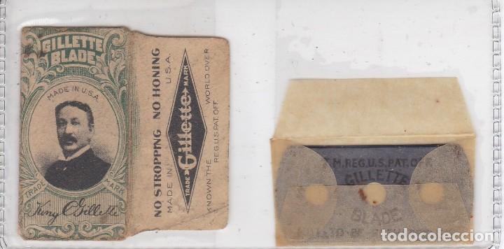 Antig&uuml;edades: FUNDA Y HOJA DE CUCHILLA DE AFEITAR ANTIGUA - GILLETTE - Foto 1