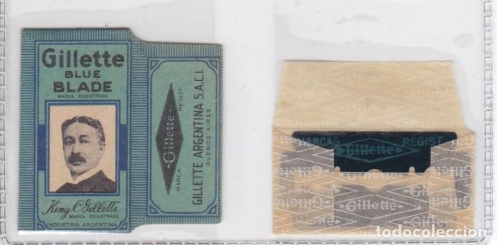 Antig&uuml;edades: FUNDA Y HOJA DE CUCHILLA DE AFEITAR ANTIGUA - GILLETTE - Foto 1