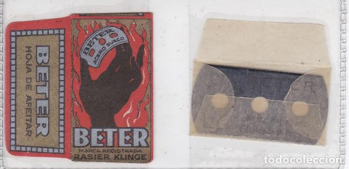 Antig&uuml;edades: FUNDA Y HOJA DE CUCHILLA DE AFEITAR ANTIGUA - BETER - Foto 1