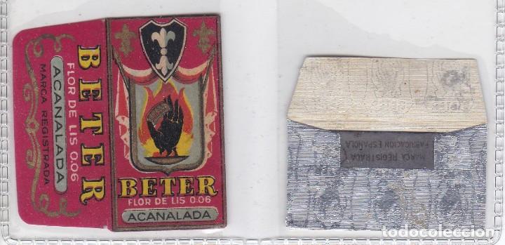 Antig&uuml;edades: FUNDA Y HOJA DE CUCHILLA DE AFEITAR ANTIGUA - BETER - Foto 1