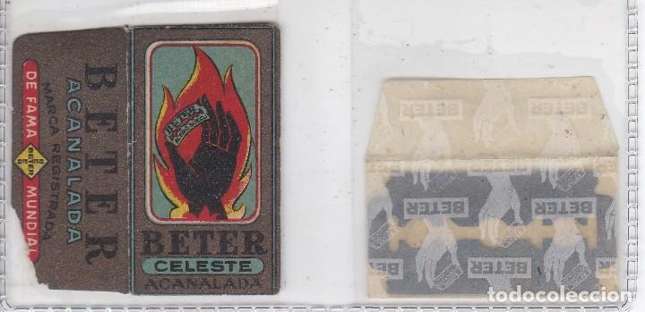 Antig&uuml;edades: FUNDA Y HOJA DE CUCHILLA DE AFEITAR ANTIGUA - BETER - Foto 1