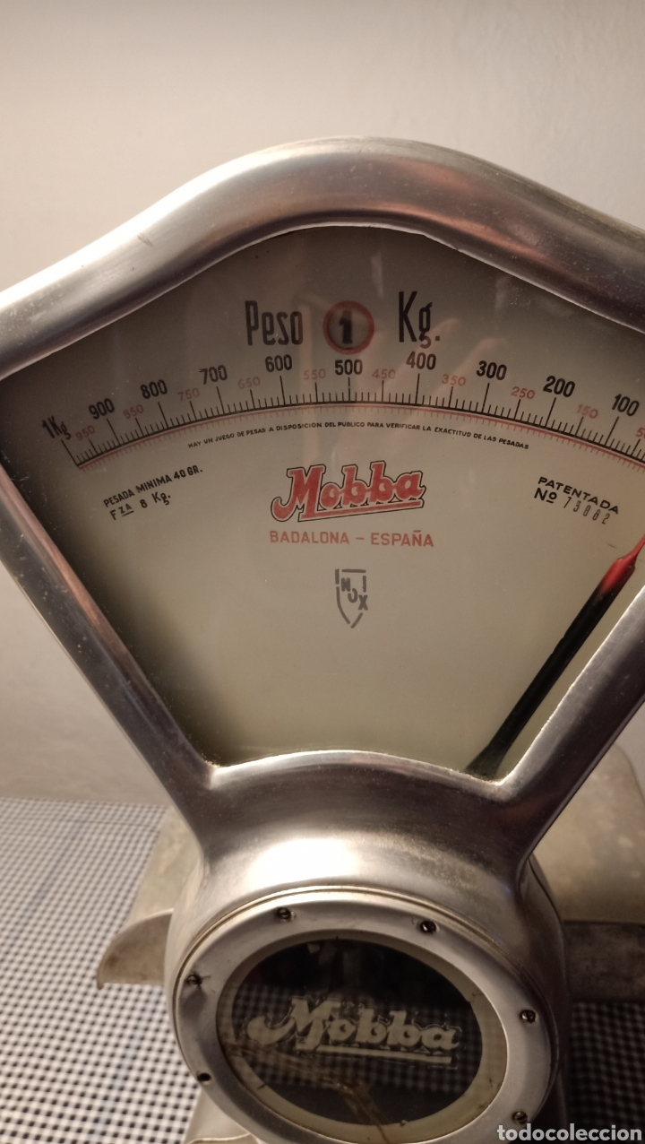 Antig&uuml;edades: BALANZA-B&agrave;scula, marca MOBBA, peso m&aacute;ximo 8 kilos - Foto 2