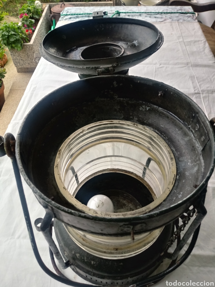 Antig&uuml;edades: Farol cilindrico de posicion de barco - Foto 4